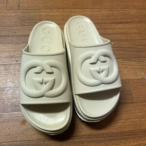 Gucci Off-White Logo Slide Sandals